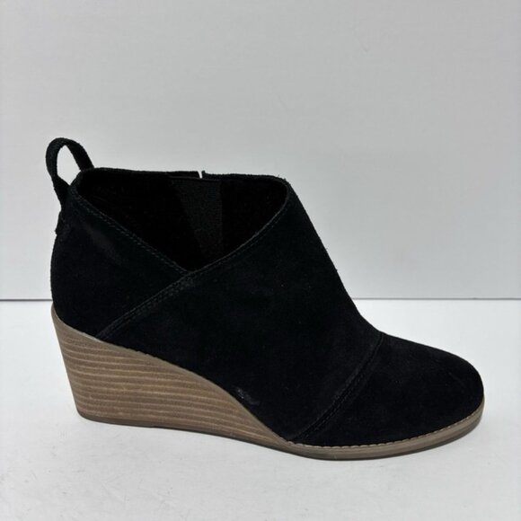 Toms Women’s Marta Wedge Booties Black, Size 8.5 M - Picture 1 of 6